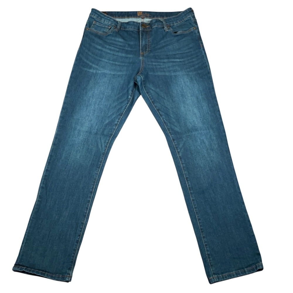 Kut From The Kloth Womens 14 Straight Leg Blue Stretch Boyfriend Jeans
